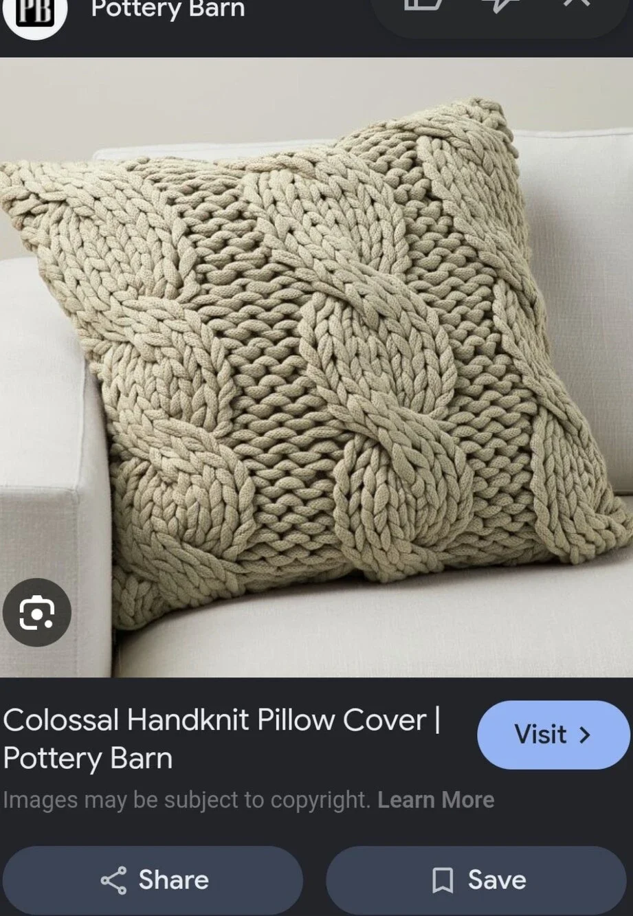 Pottery Barn Colossal Pillow Sham